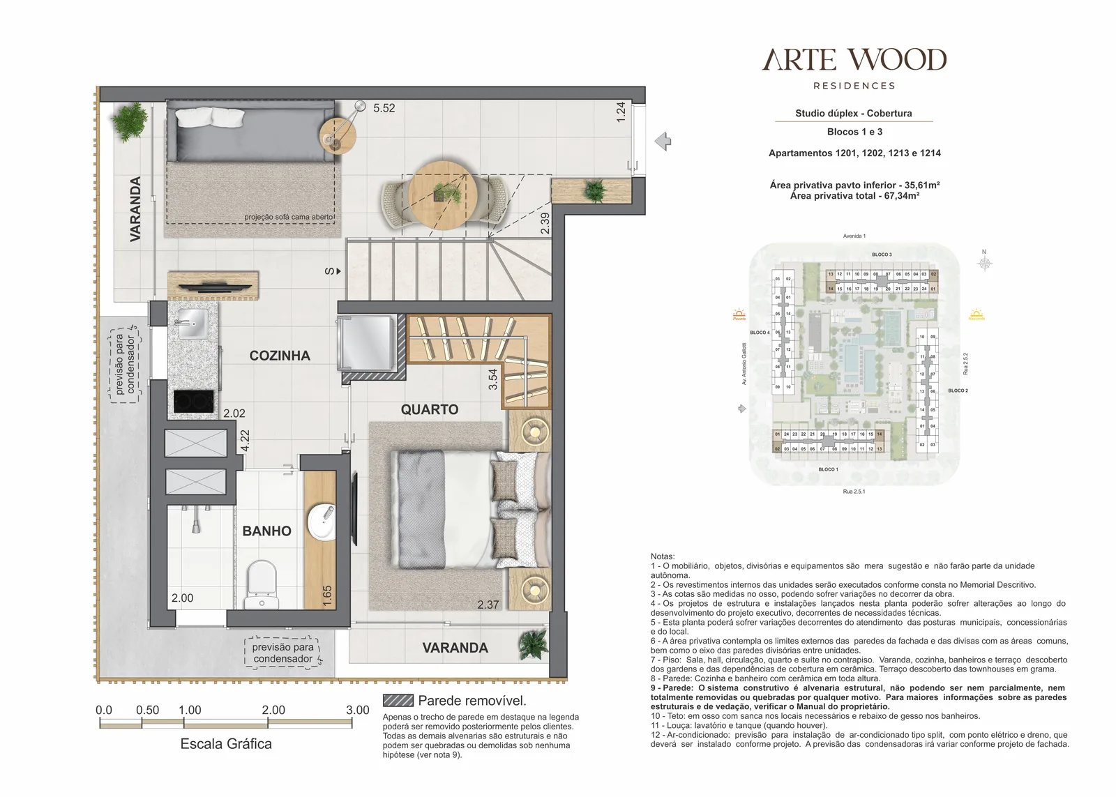 Planta cobertura Arte Wood