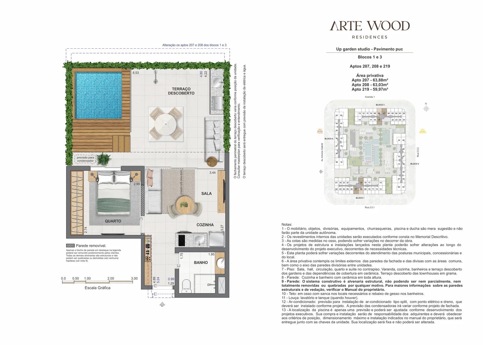 Planta garden com área externa