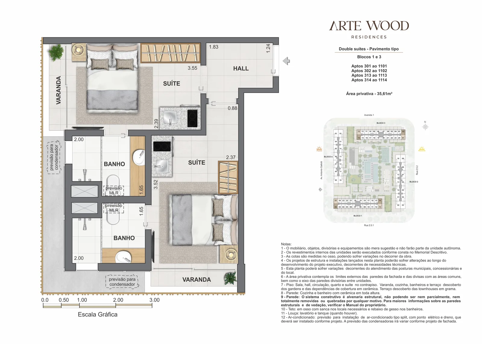 Planta tipo Arte Wood