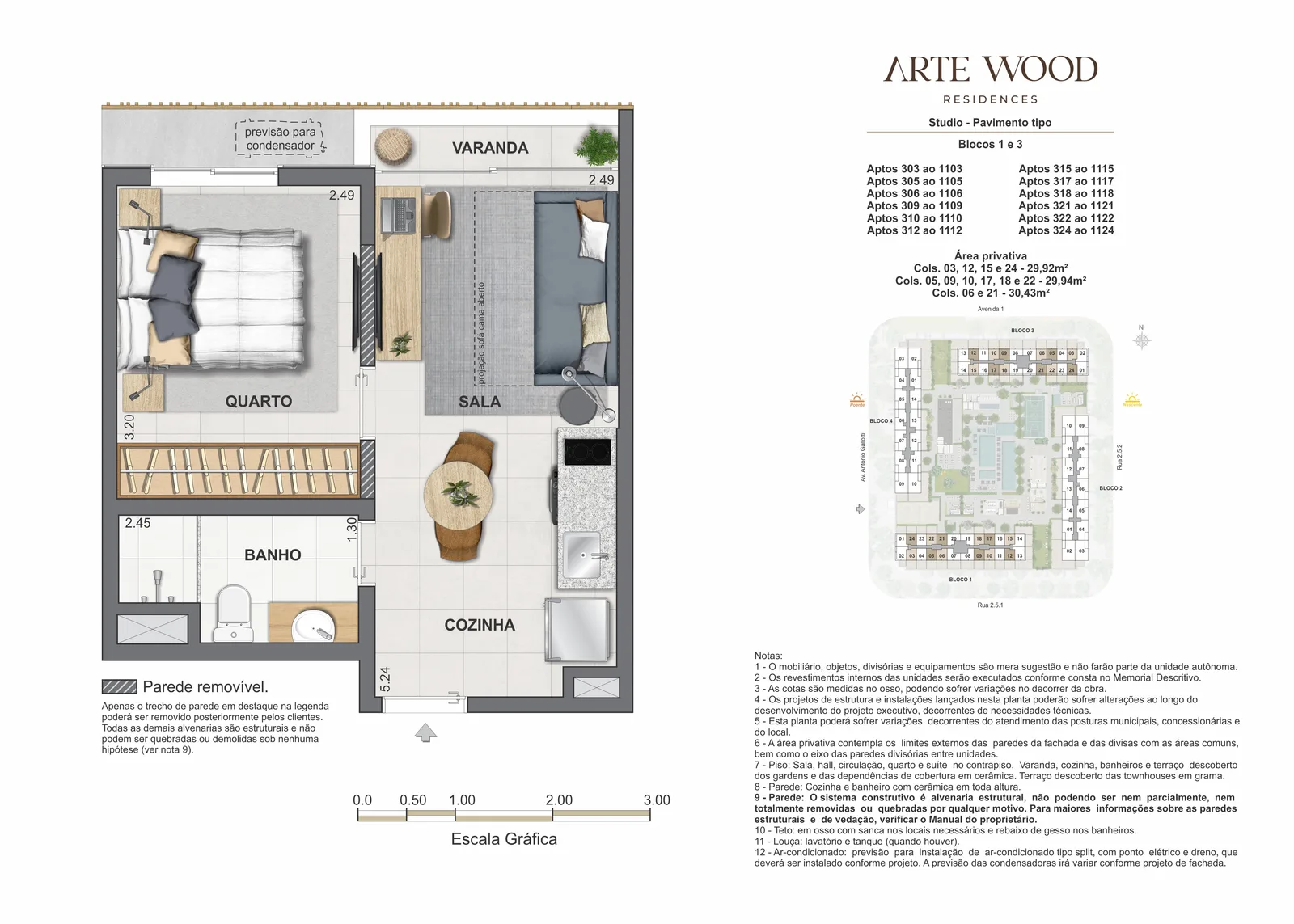 Planta tipo Arte Wood
