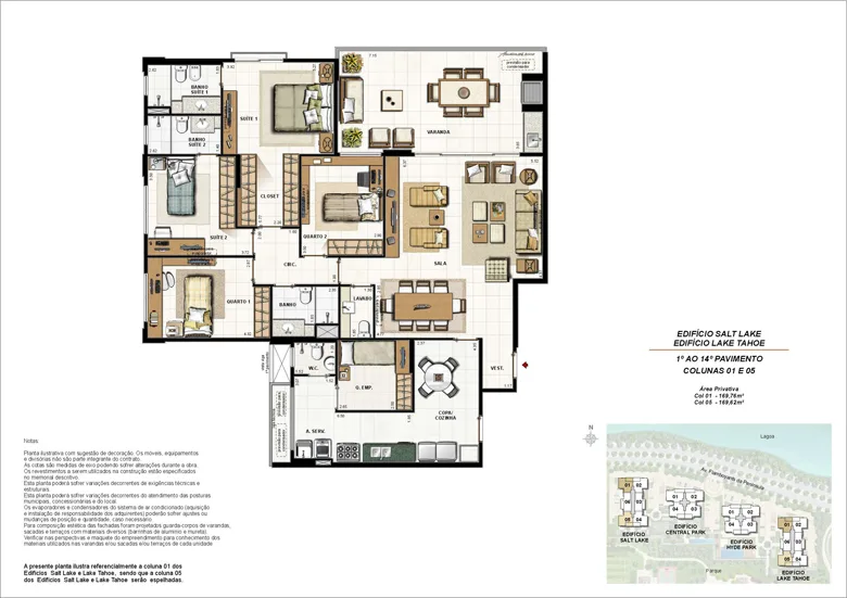 Planta do 360 On The Park: Blocos 3 e 4 apartamento 01
