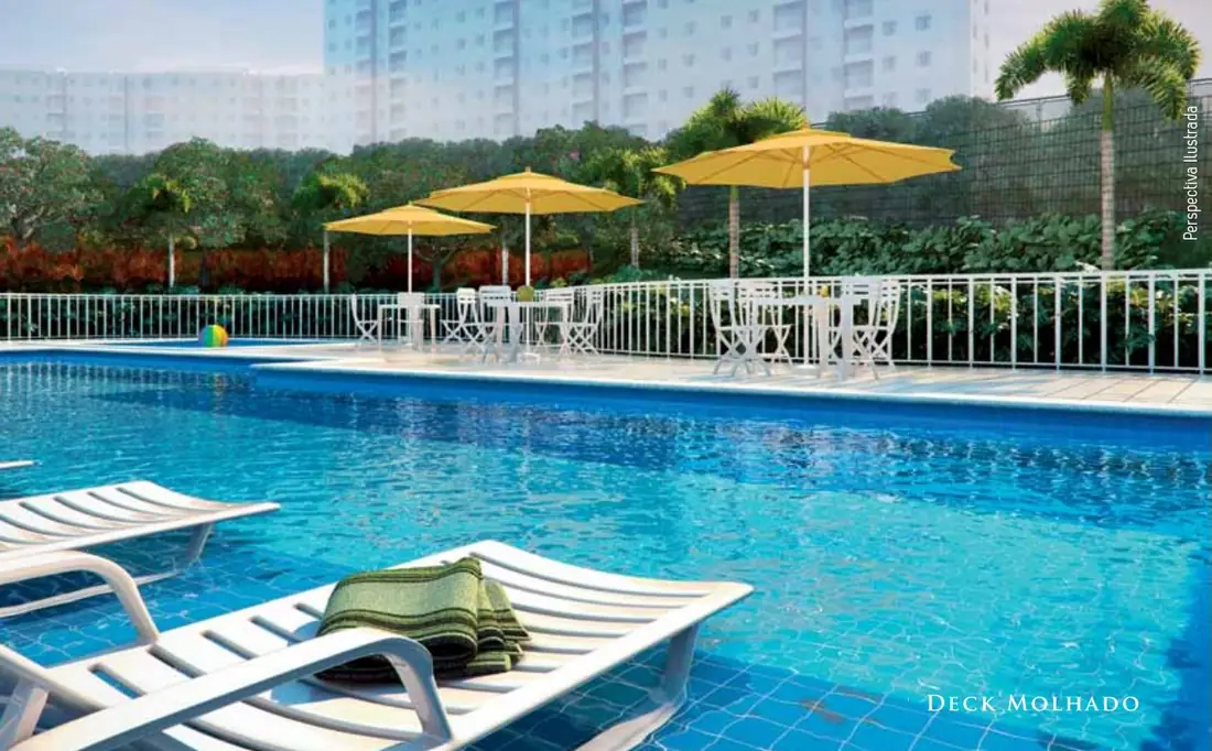 Deck molhado, perspectiva do Rio Residencial