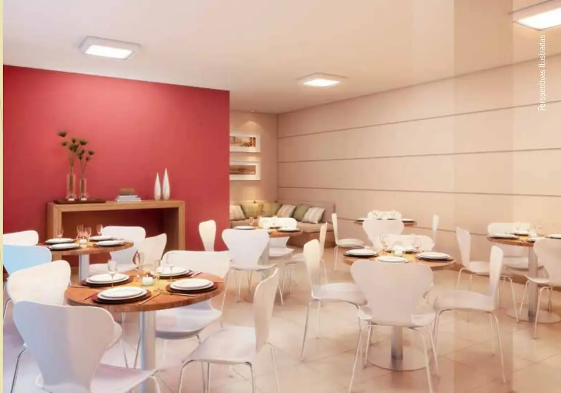 Salão de festas adulto, perspectiva do Rio Residencial