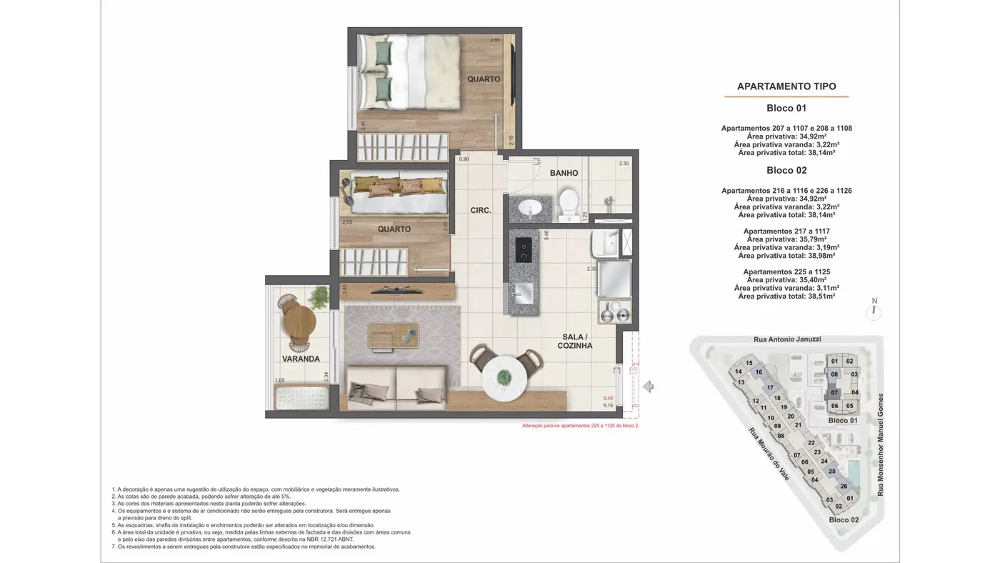 Planta tipo 03 do Beon Porto