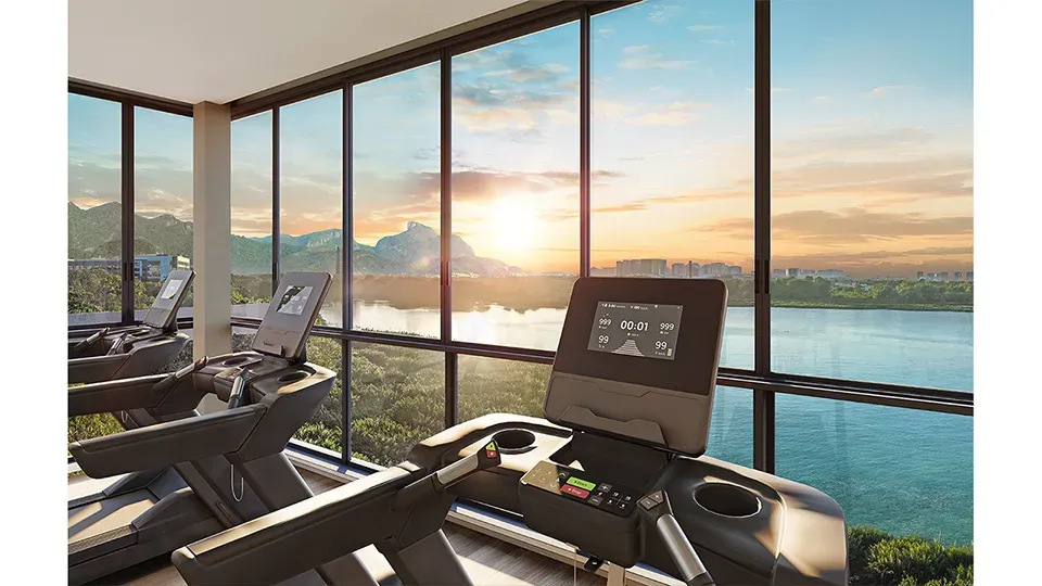 Fitness com vista para a Lagoa de Jacarepaguá