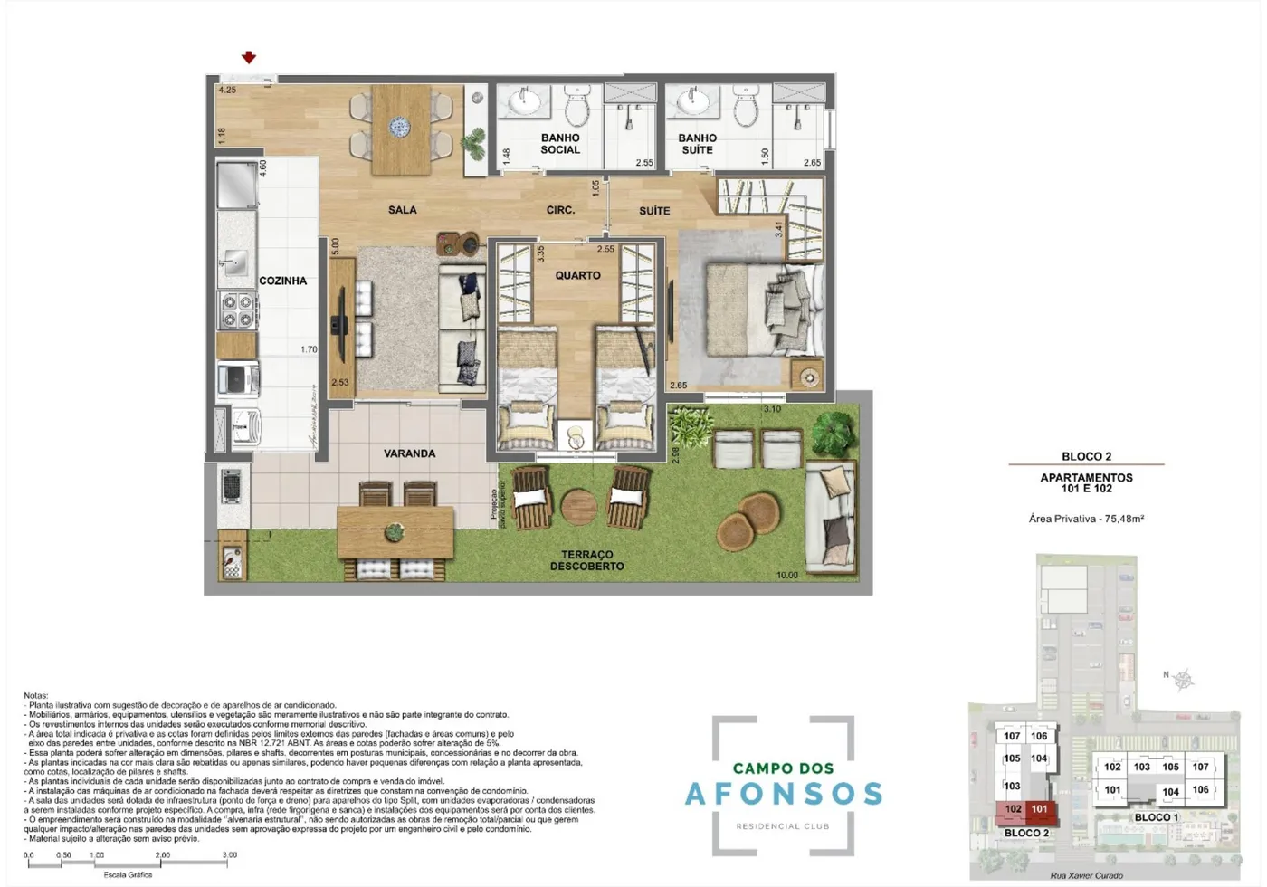 Planta do Campo dos Afonsos Residencial Club