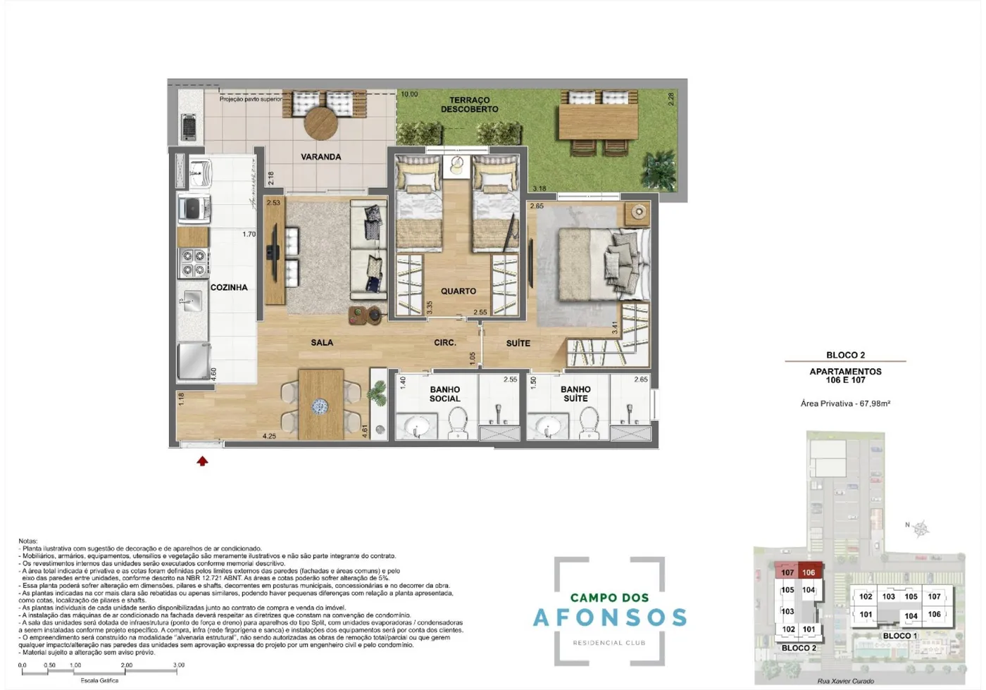Planta do Campo dos Afonsos Residencial Club
