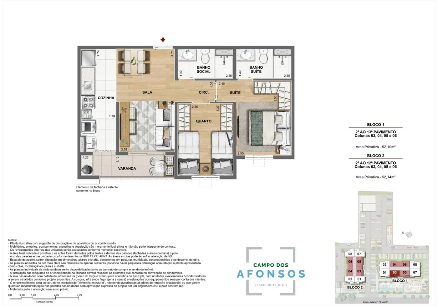 Planta do Campo dos Afonsos Residencial Club
