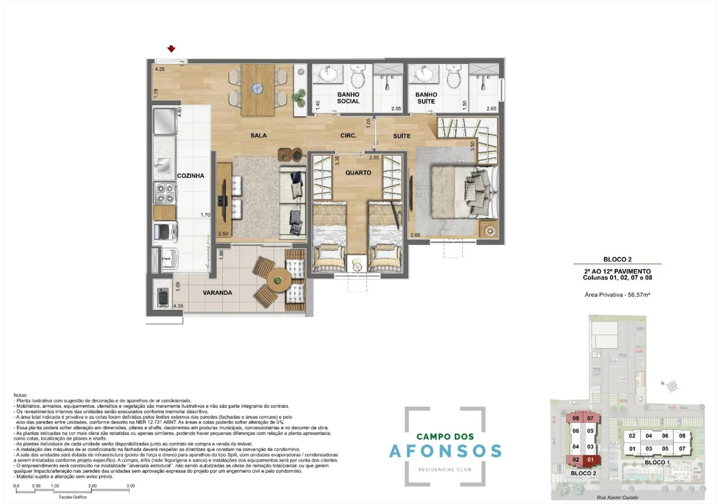 Planta do Campo dos Afonsos Residencial Club