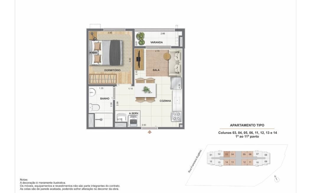 Outra planta de 1 quarto