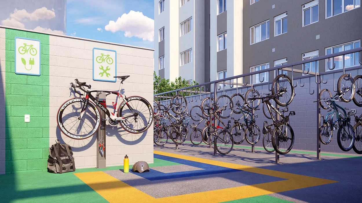 Estacao de bike com recarga eletrica - Conquista Florianopolis Direcional
