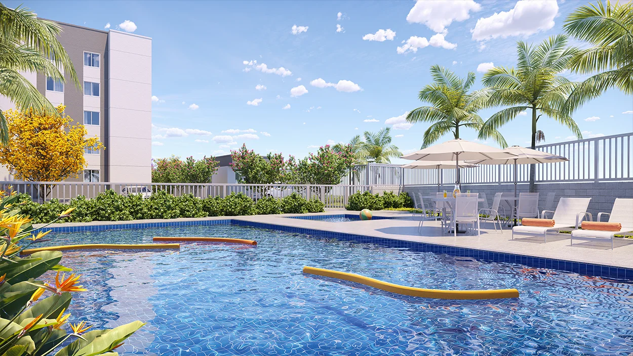 Piscina adulto com solarium do Conquista Itanhanga Green - Itanhanga Rio de Janeiro