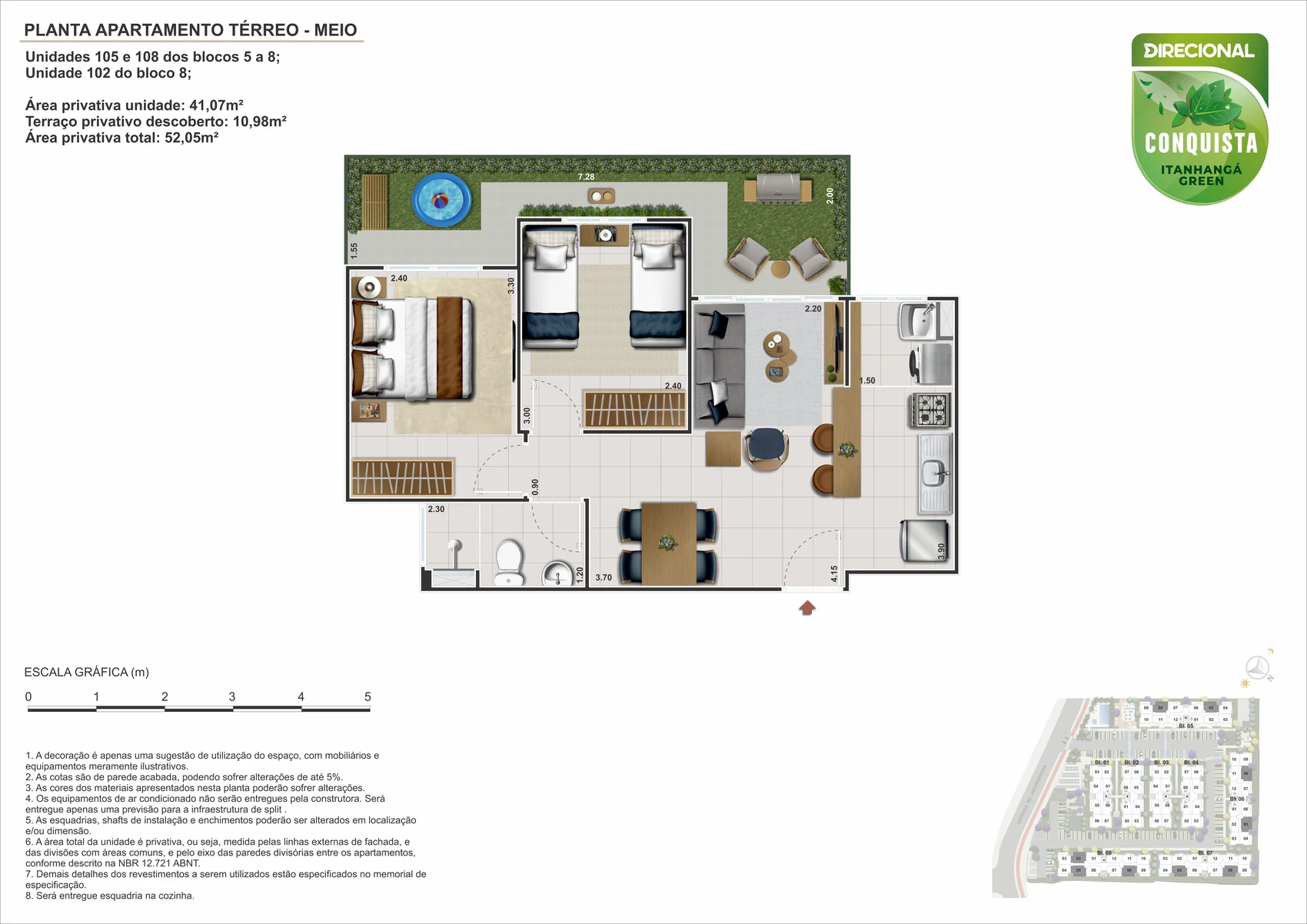 Planta garden 2 quartos Conquista Itanhanga Green