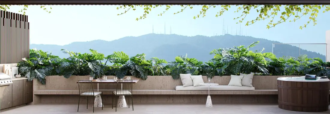 Terraço da cobertura do Dias Ferreira Leblon Studios