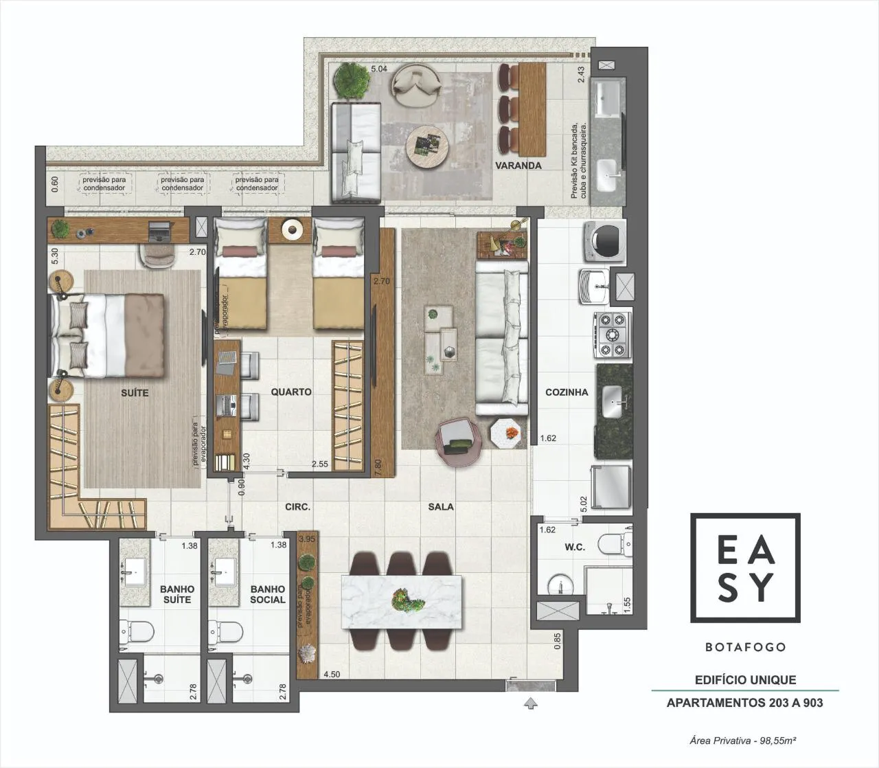 Planta do Easy Botafogo: Planta 1