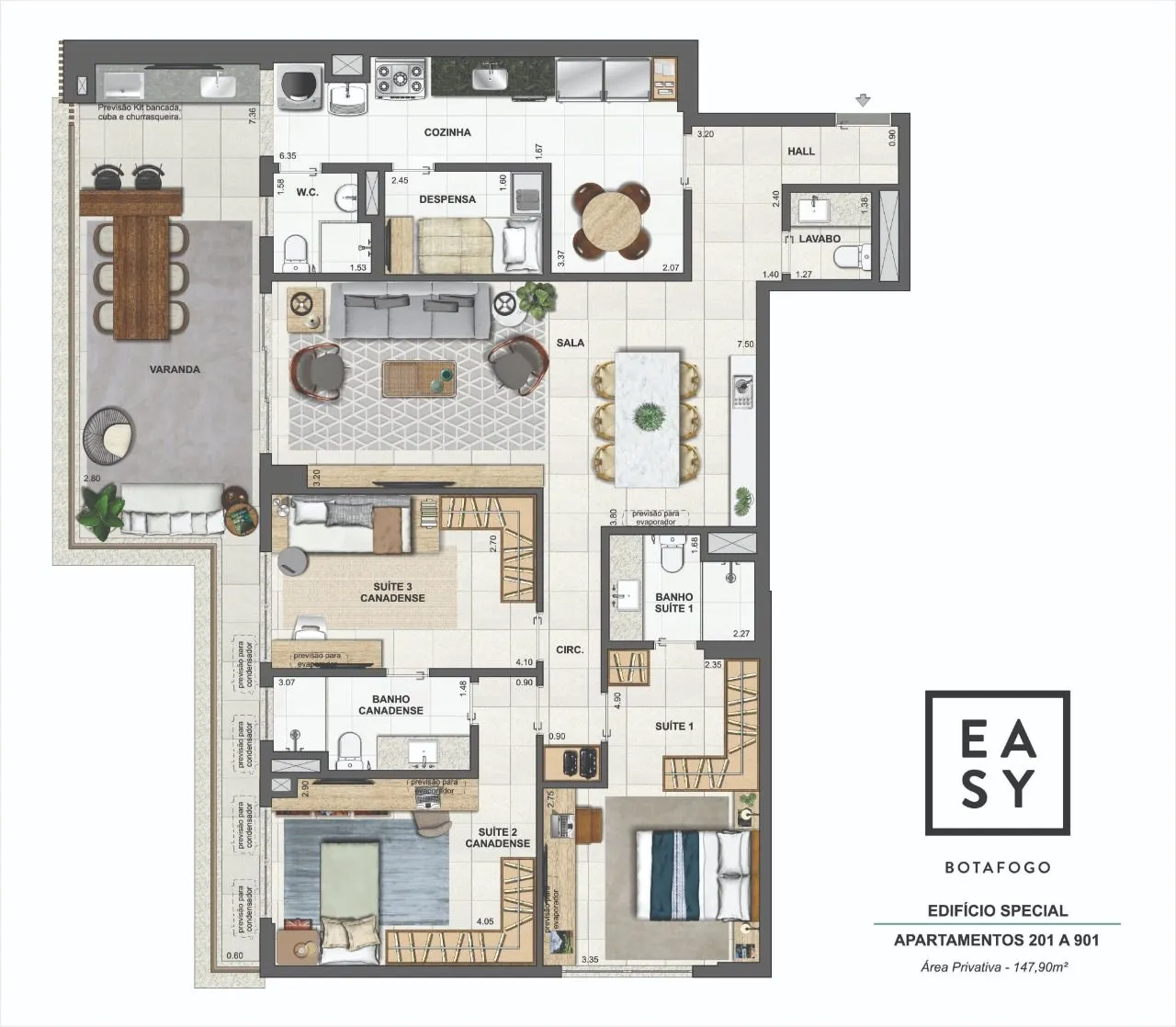 Planta do Easy Botafogo: Planta 3
