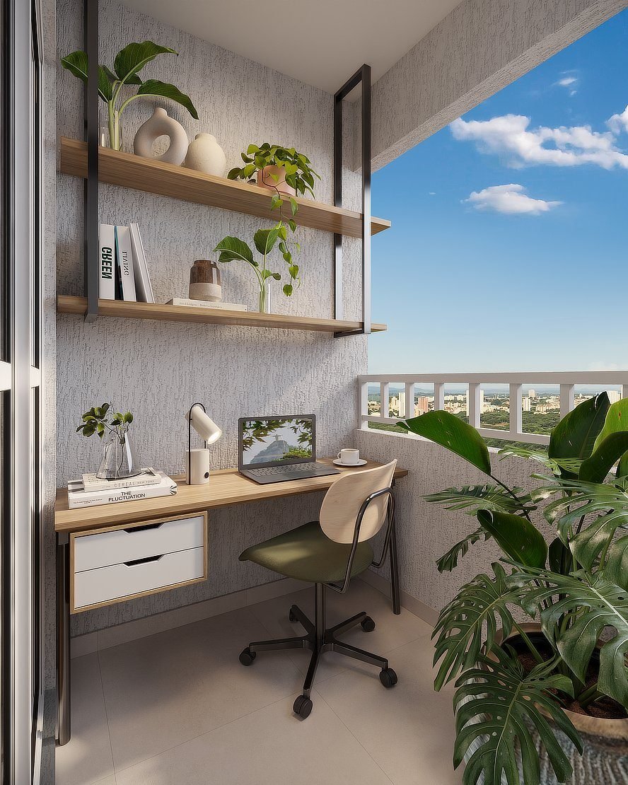 Varanda com home office
