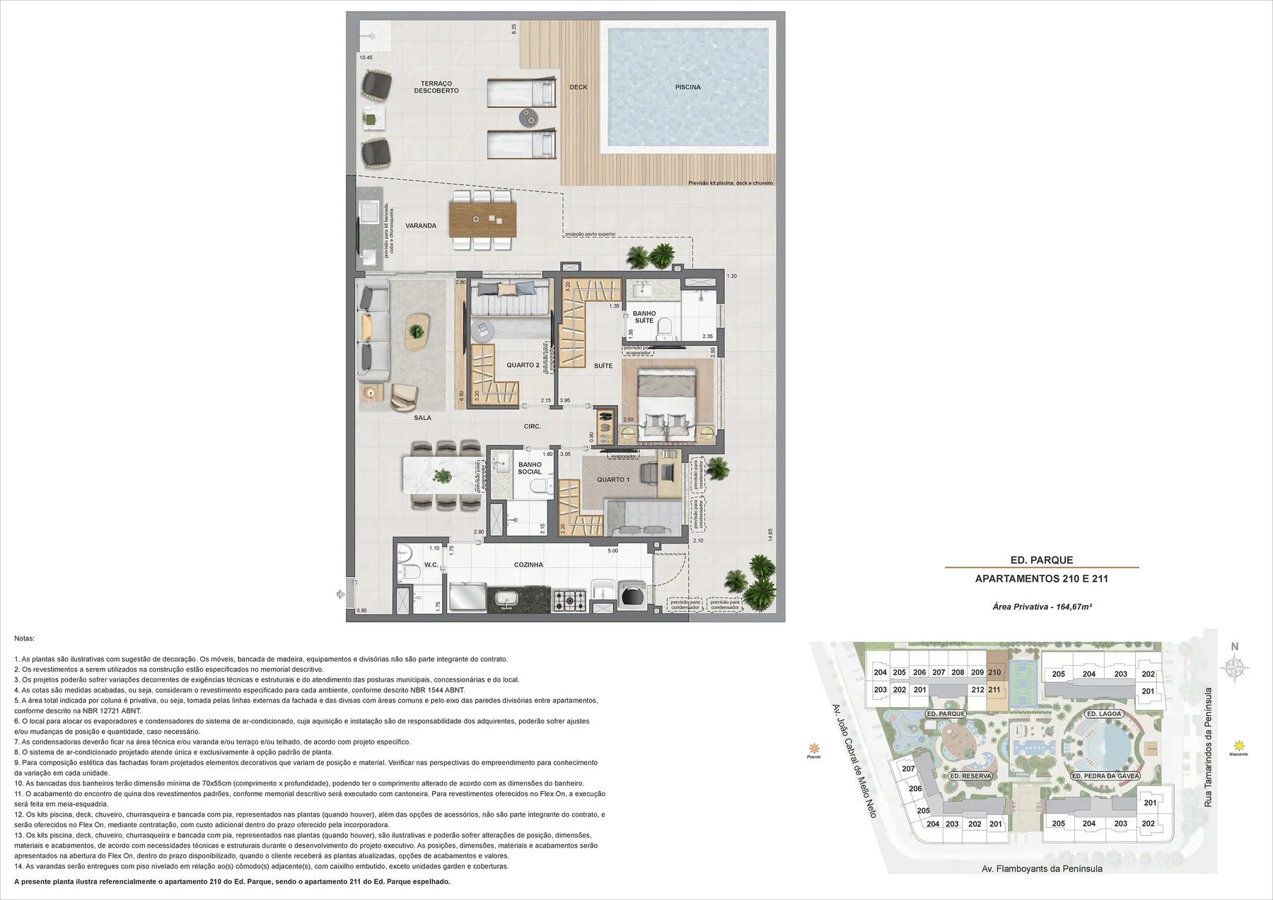 Planta do Endless Península by EDSA: Ed. Parque apartamento 210 e 211