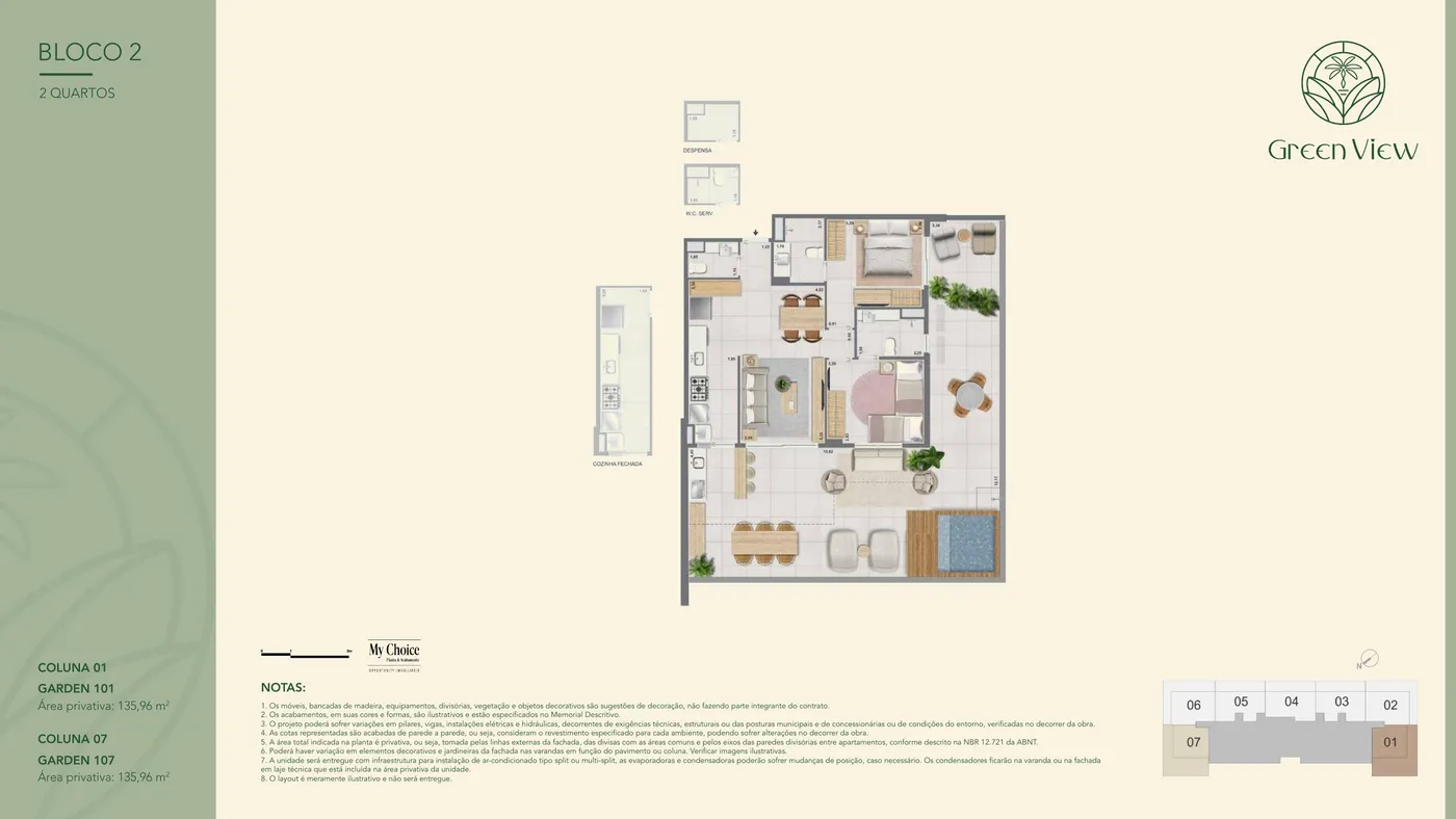 Planta do Green View Barra