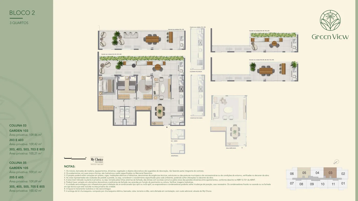 Planta do Green View Barra