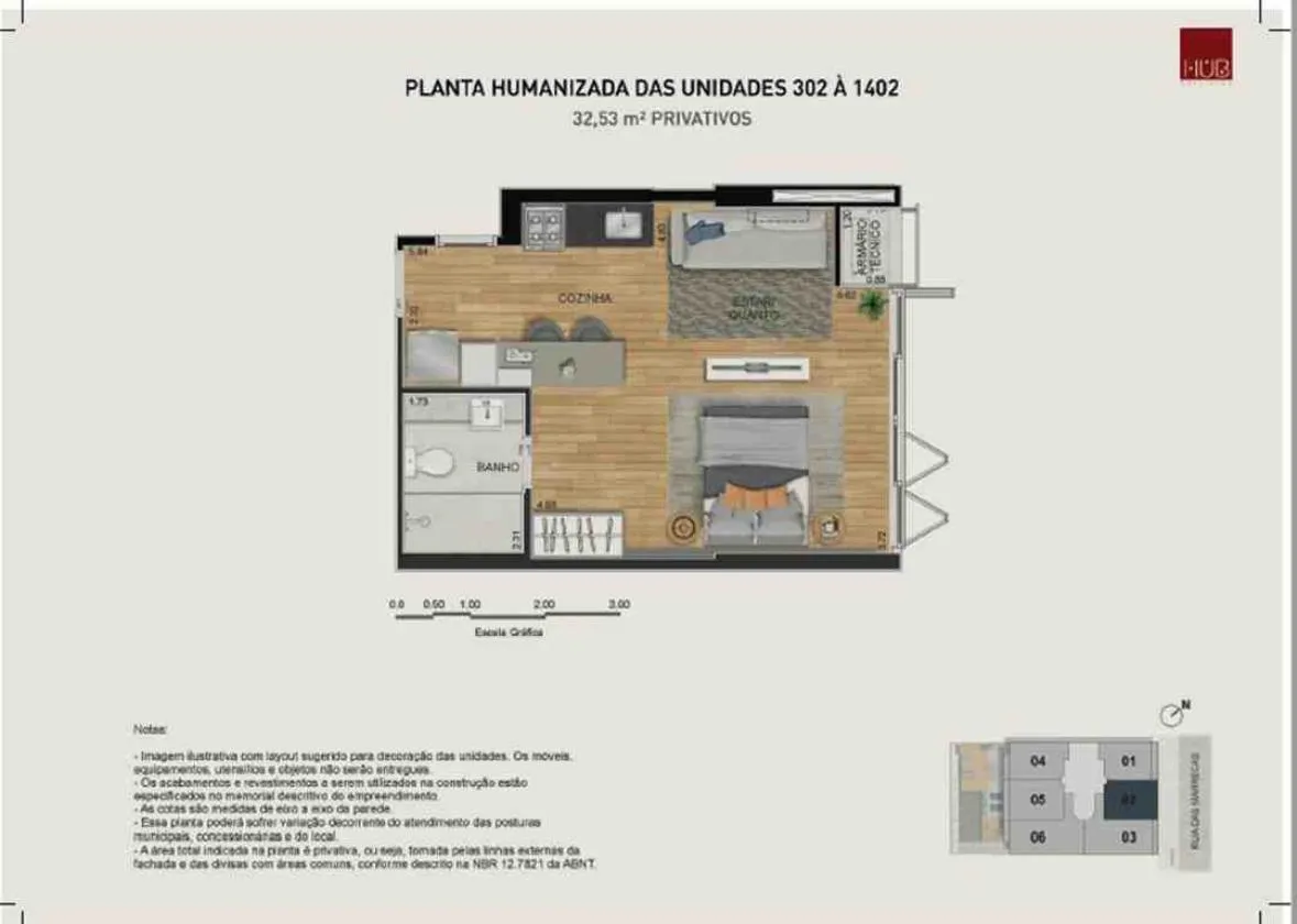 Planta do Hub Co-Living Rua das Marrecas Opportunity