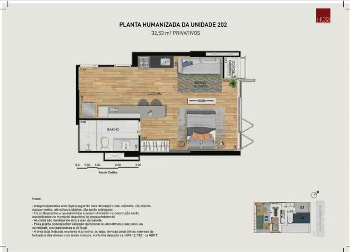 Planta do Hub Co-Living Rua das Marrecas Opportunity