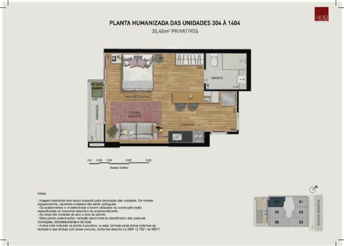 Planta do Hub Co-Living Rua das Marrecas Opportunity