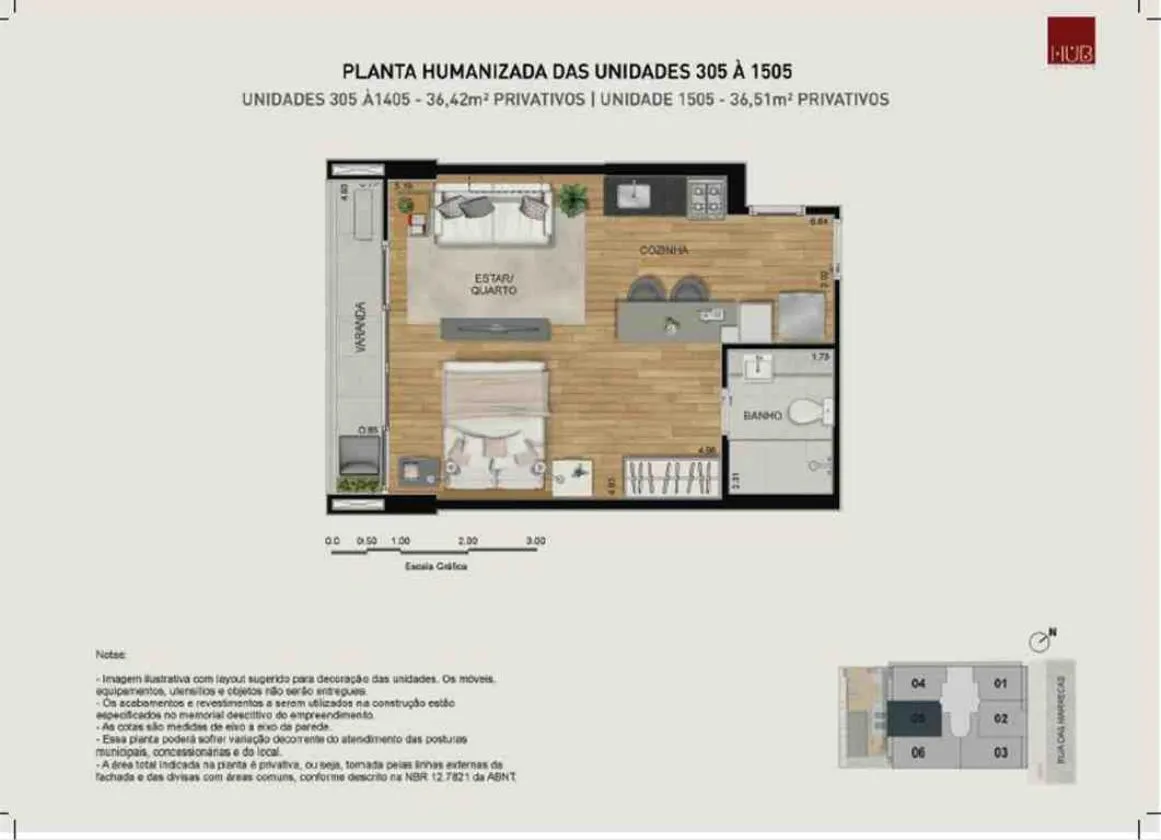Planta do Hub Co-Living Rua das Marrecas Opportunity