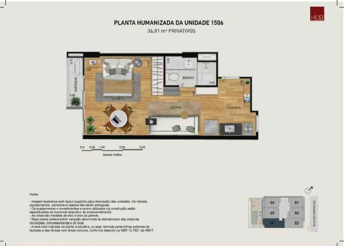 Planta do Hub Co-Living Rua das Marrecas Opportunity