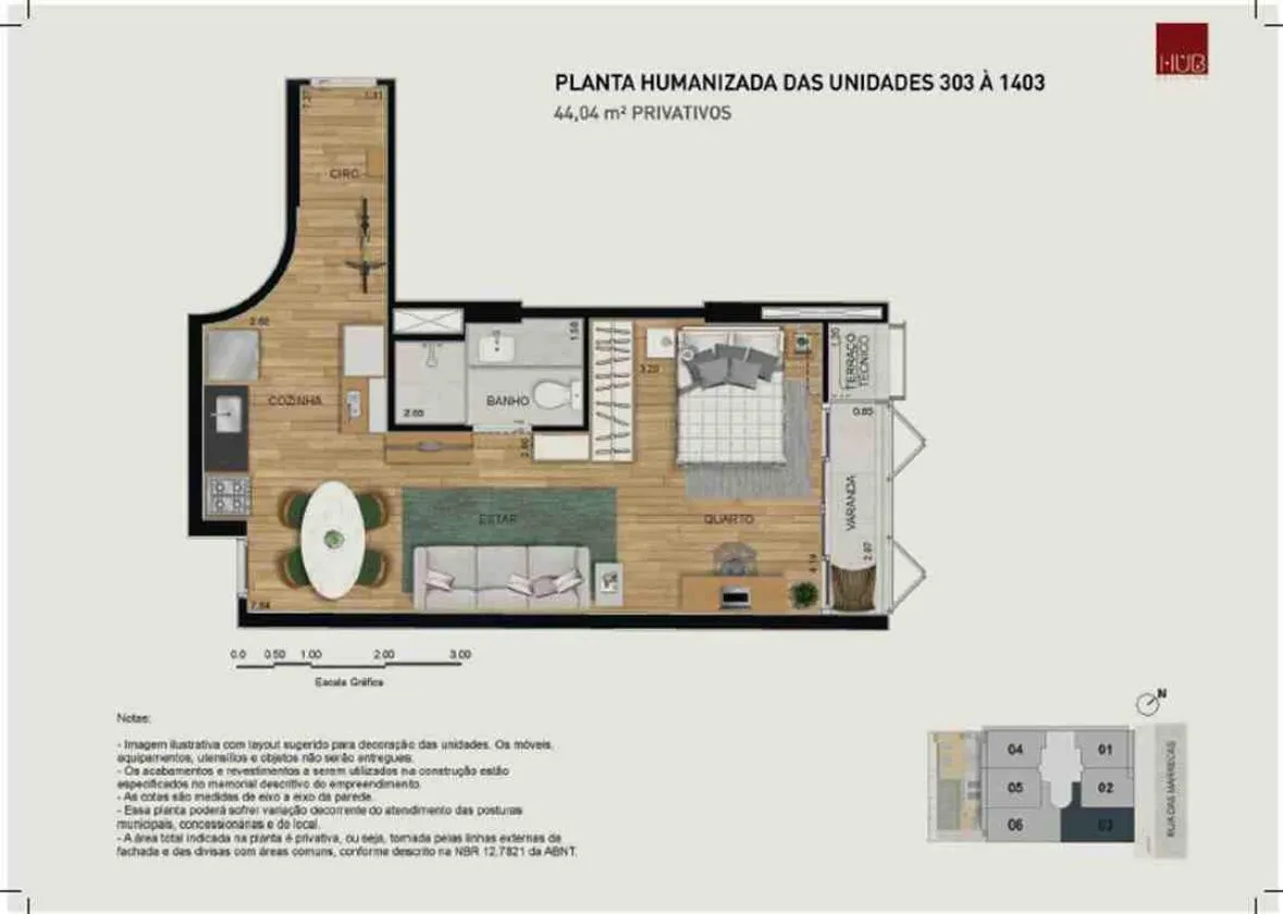 Planta do Hub Co-Living Rua das Marrecas Opportunity