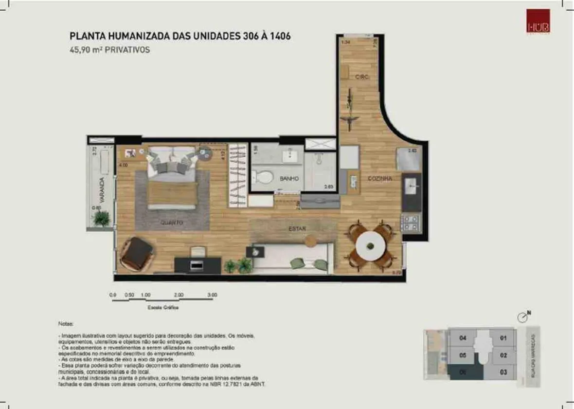 Planta do Hub Co-Living Rua das Marrecas Opportunity
