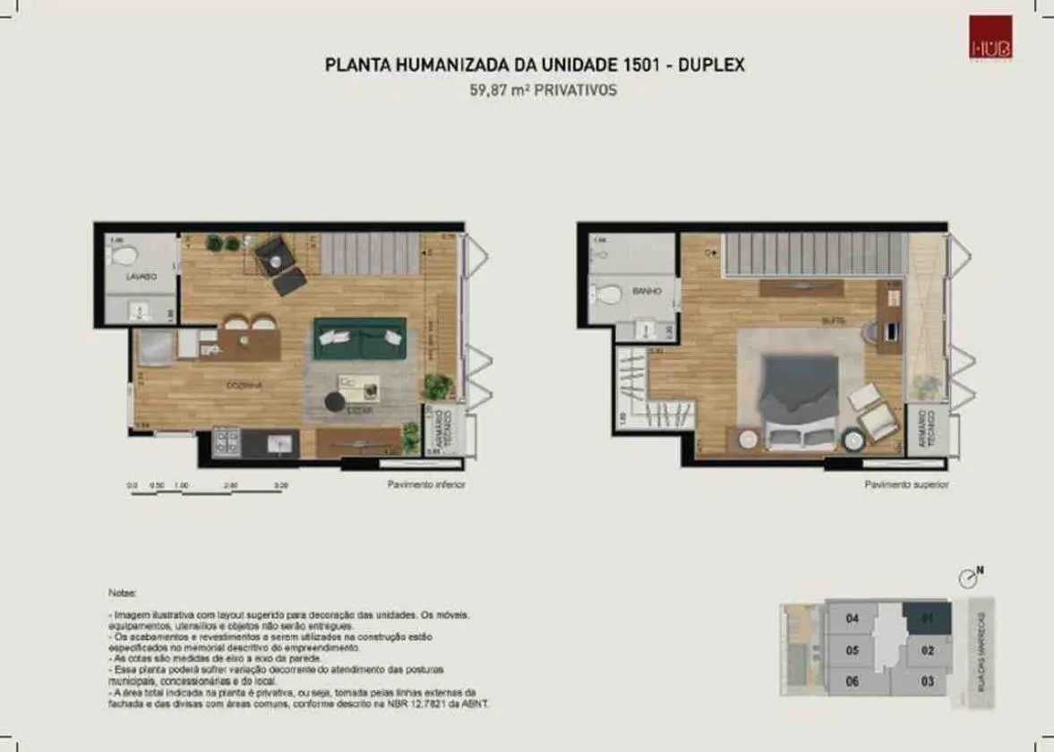 Planta do Hub Co-Living Rua das Marrecas Opportunity
