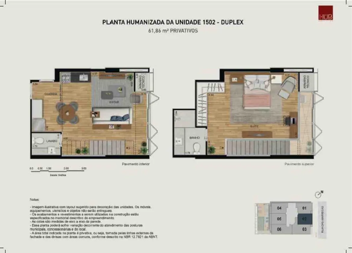 Planta do Hub Co-Living Rua das Marrecas Opportunity