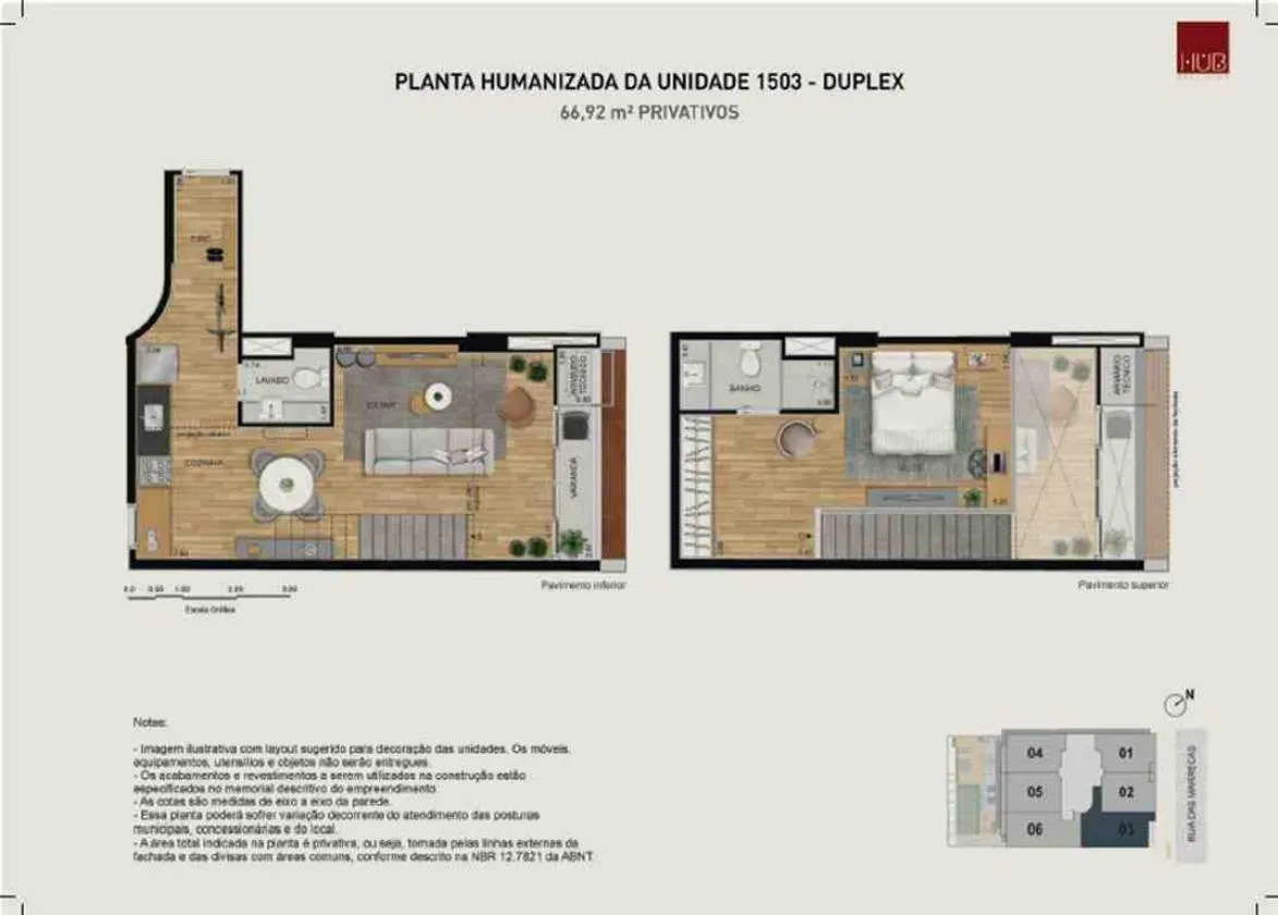 Planta do Hub Co-Living Rua das Marrecas Opportunity