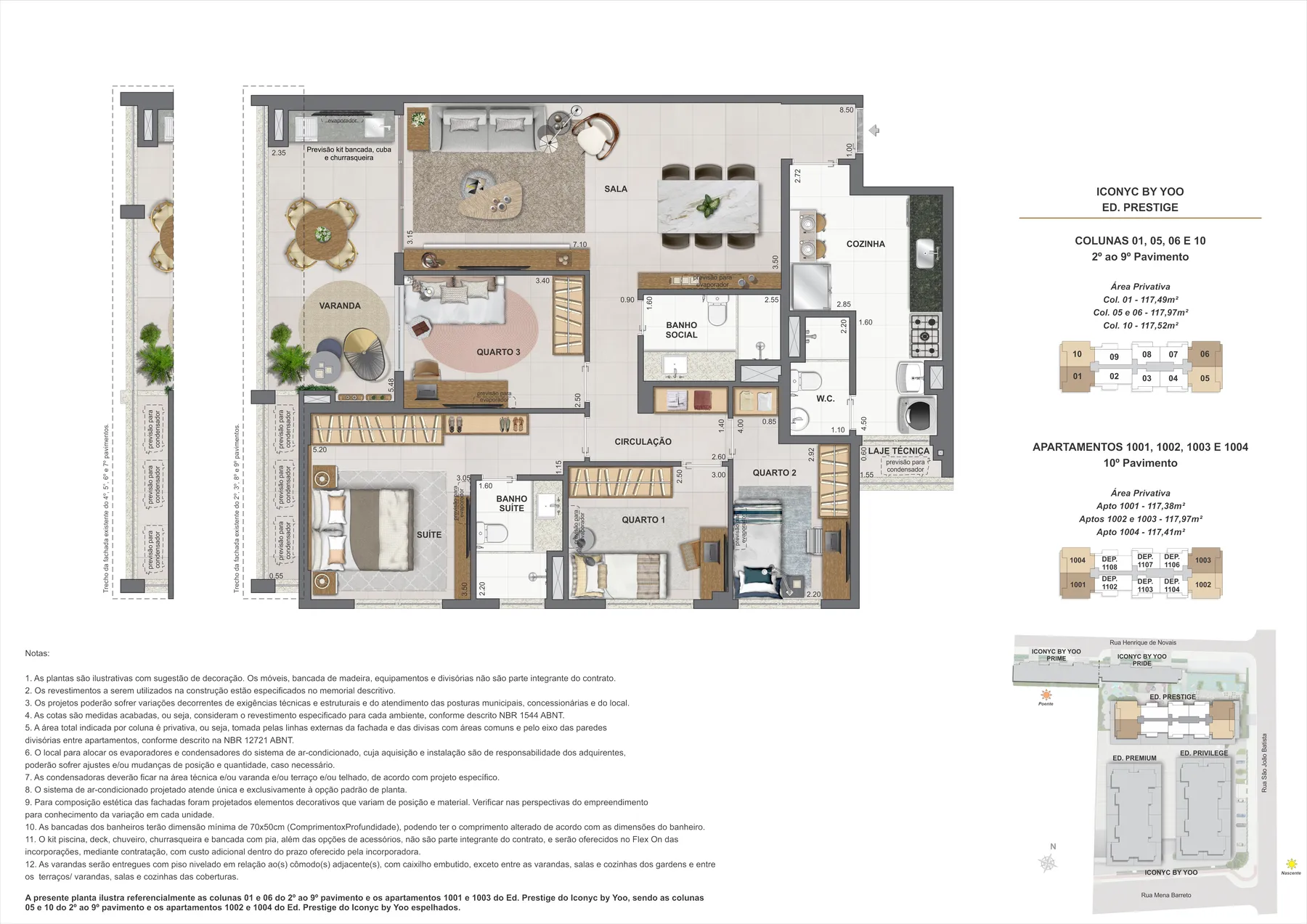 Planta do Iconyc by YOO: Lote 1 bloco 2 apartamento 01
