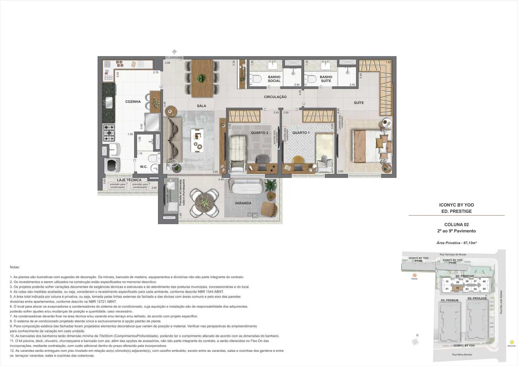 Planta do Iconyc by YOO: Lote 1 bloco 2 apartamento 02