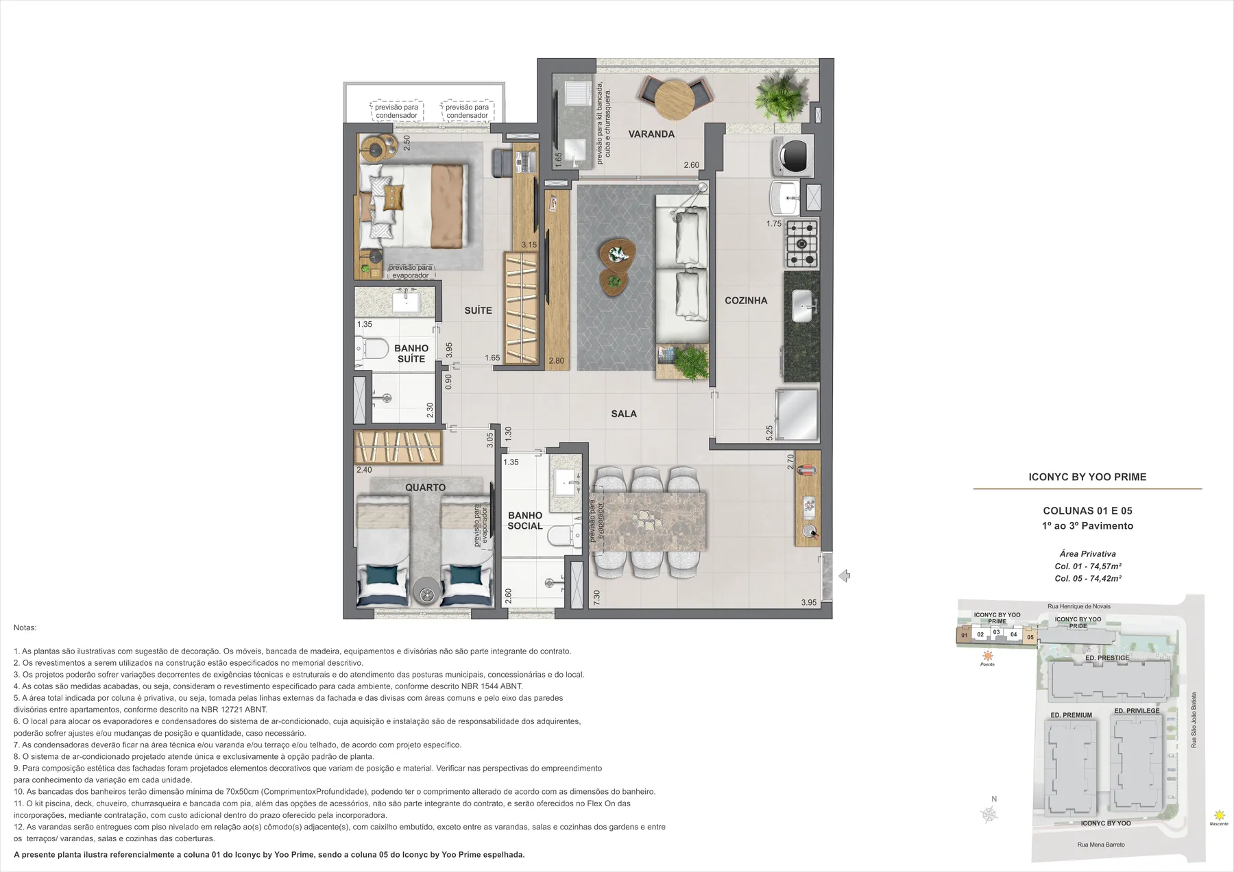 Planta do Iconyc by YOO: Lote 3 apartamento 01