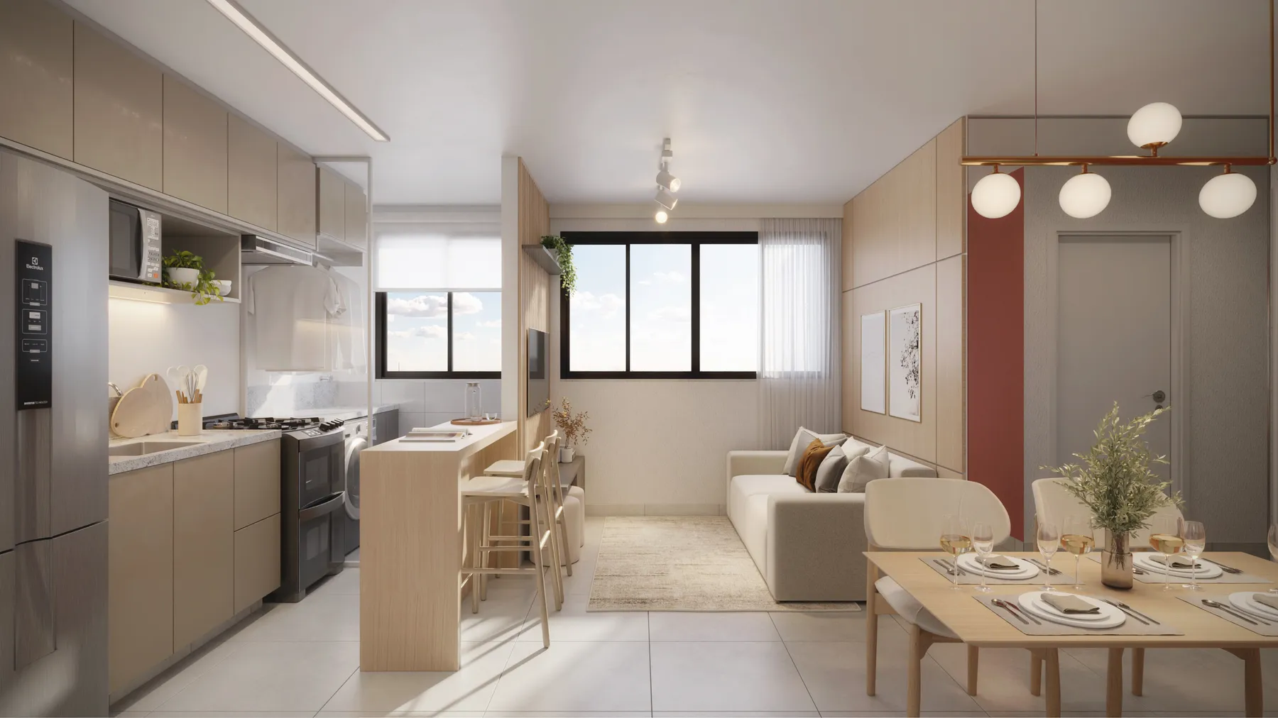 Apartamento decorado meio