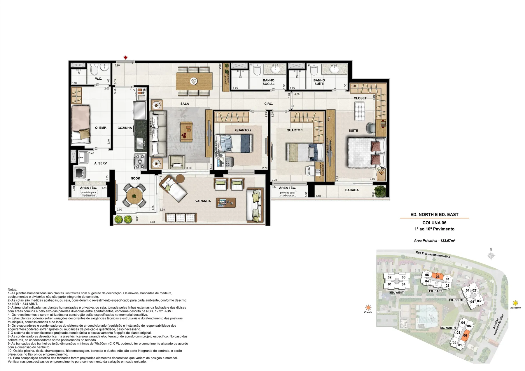 Planta do Latitud: Ed. North e Ed. East coluna 06