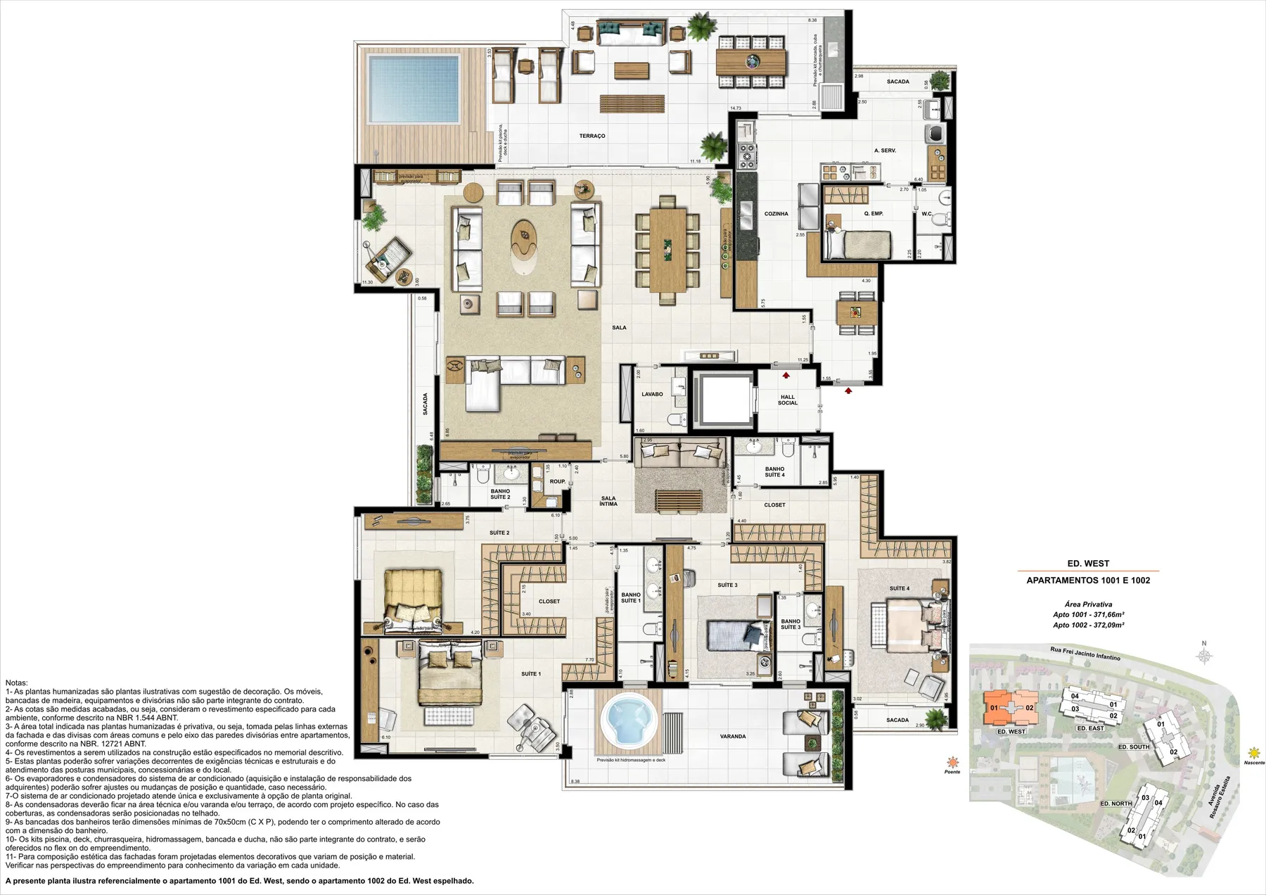 Planta do Latitud: Ed. West cobertura 1001 e 1002
