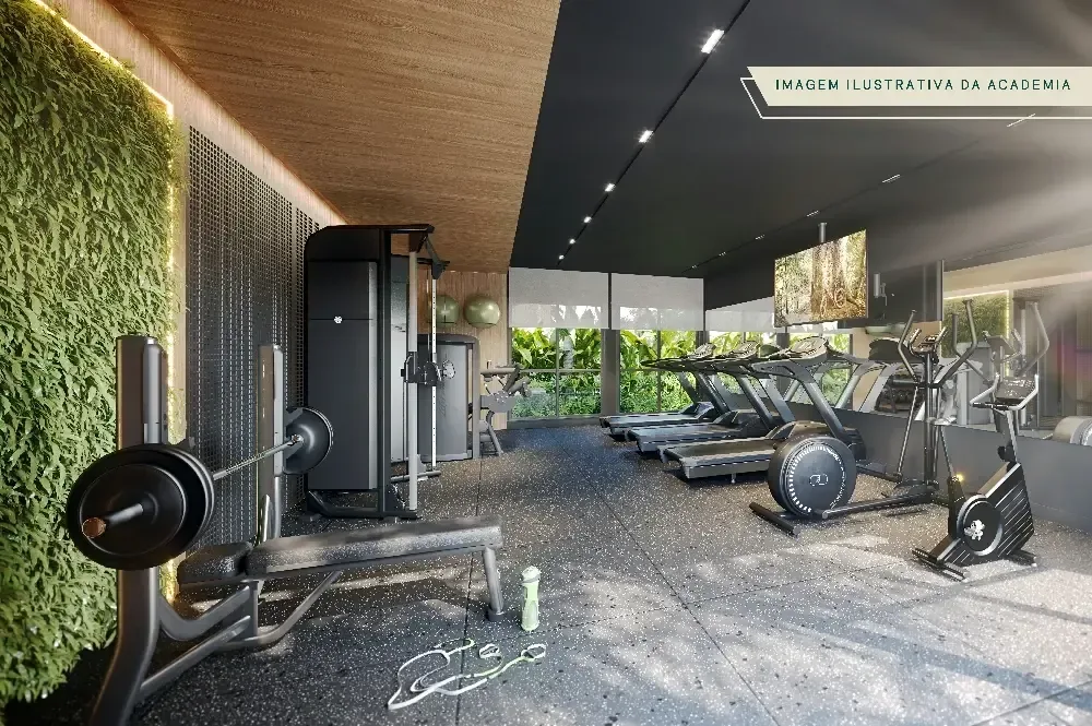 Academia equipada do Living Vista Parque