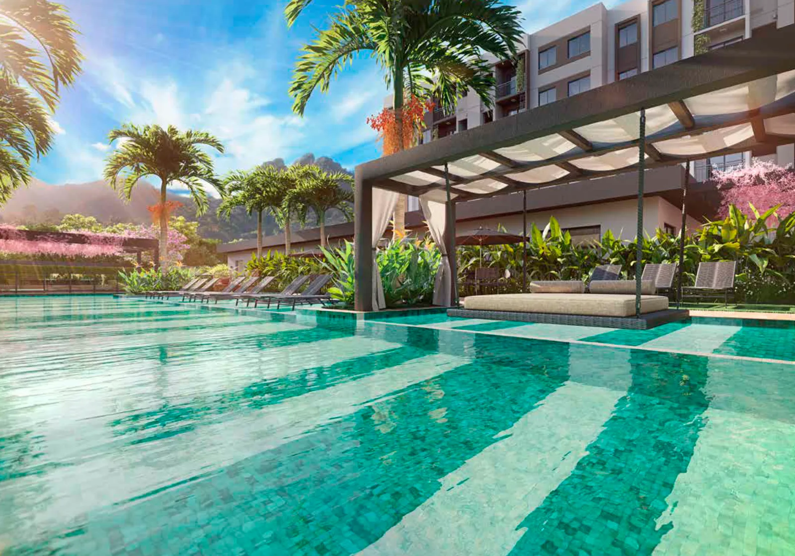 Piscina principal do Living Vista Parque