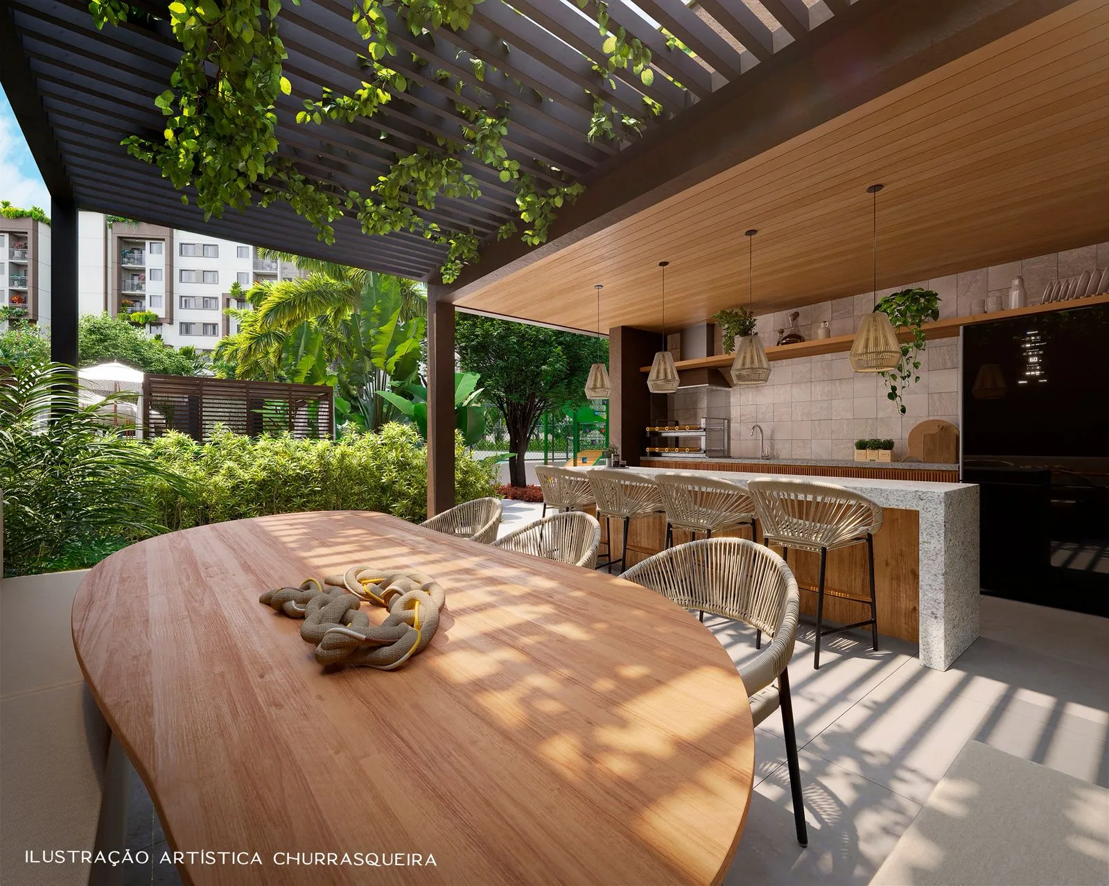 Área gourmet do Living Wellness