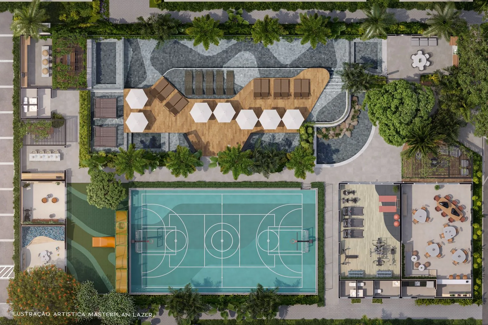 Masterplan de lazer do Living Wellness