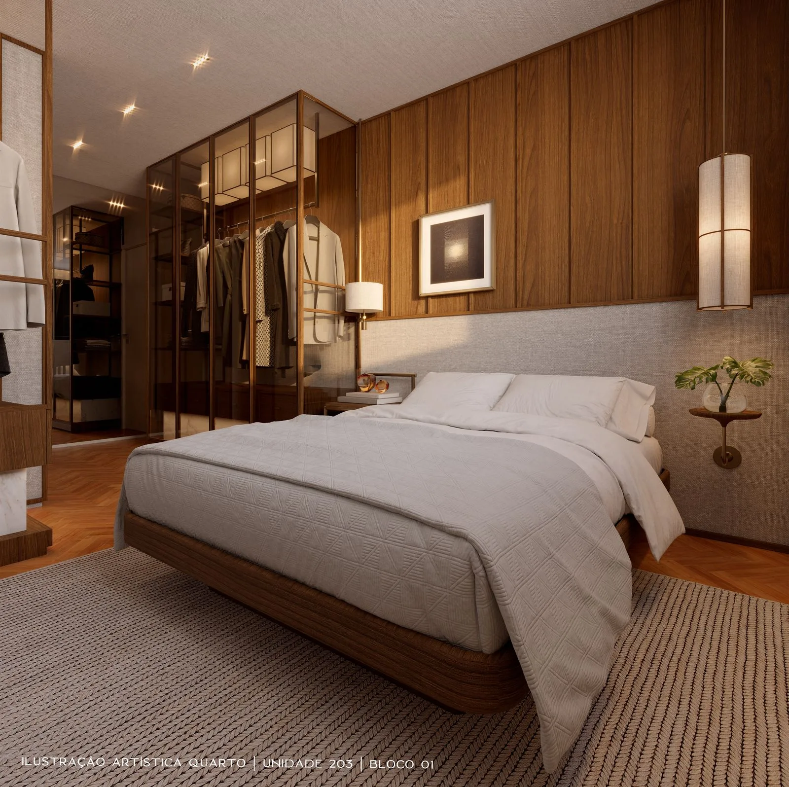 Quarto decorado do Living Wellness