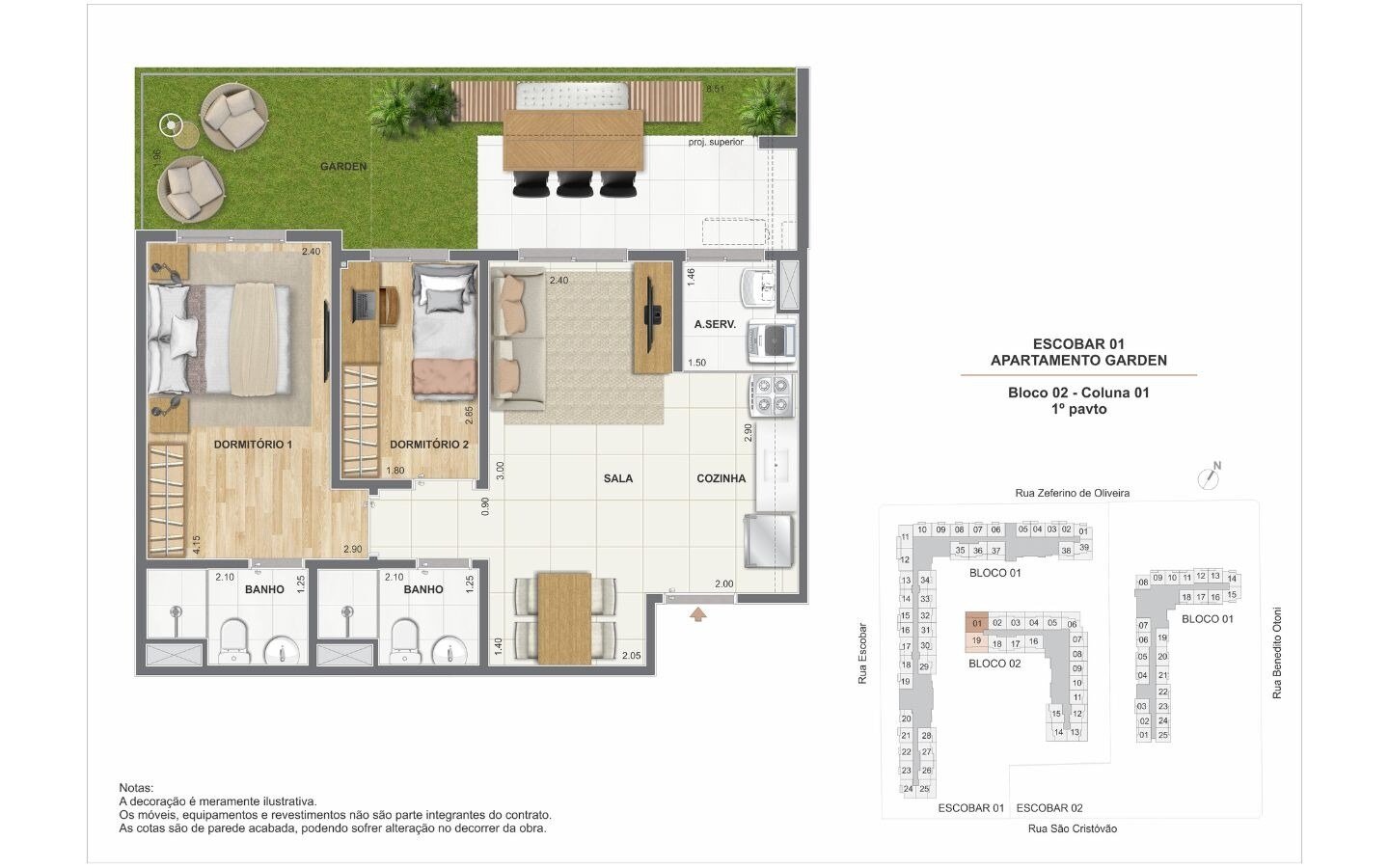 Planta de apartamento tipo