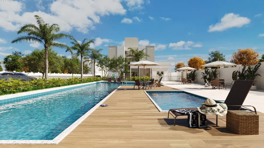 Piscinas adulto e infantil do Marbelle Residence