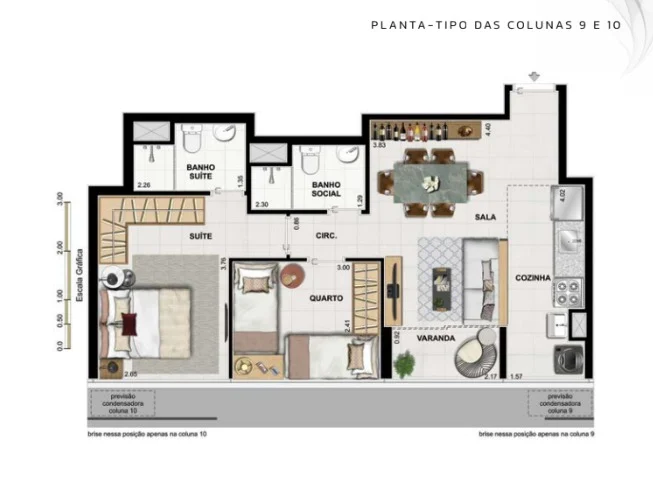 Planta colunas 9 e 10 do Murano