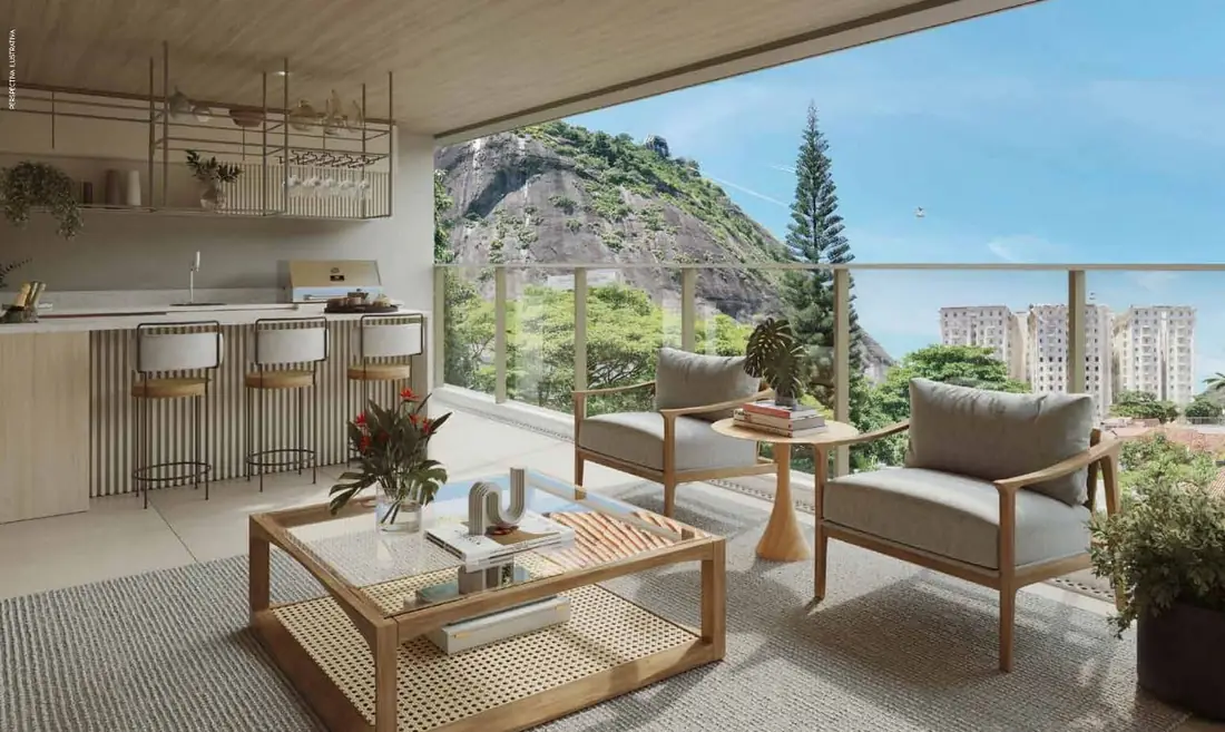 Living com varanda do Oba Urca