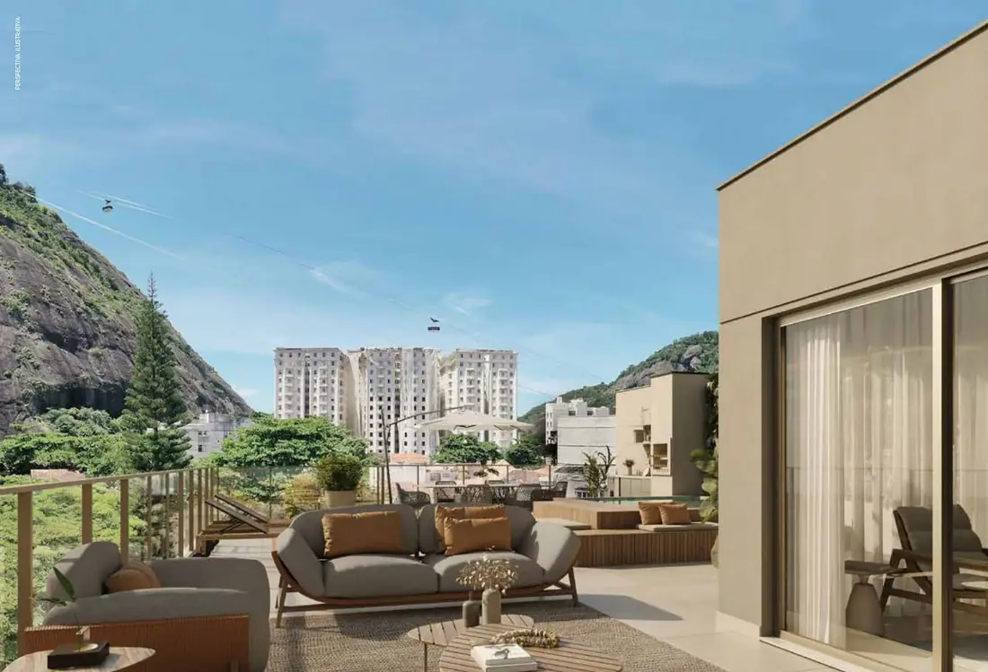 Terraço da cobertura duplex do Oba Urca